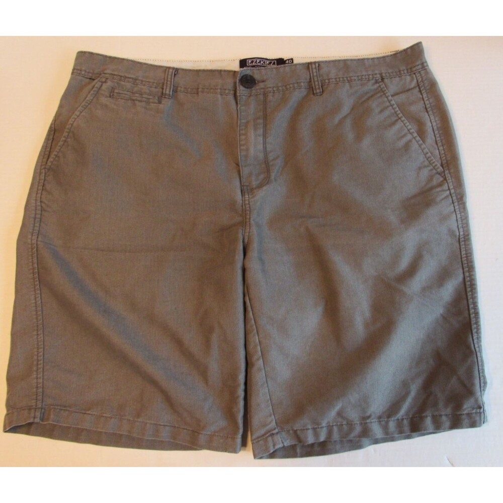 Ezekiel Mens Dark Gray Checked Chino Everyday Casual Walking Shorts SIze 40